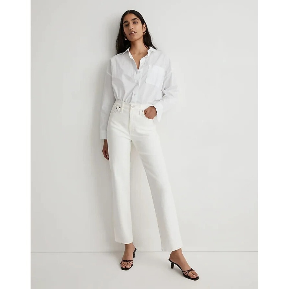 Madewell Womens The Perfect Vintage Straight Jean in Tile‎ White Size 30